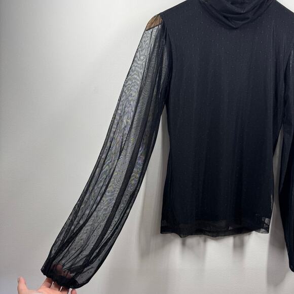 Sanctuary Women XS Black Midnite Hour Mesh Long Sleeve Dark Romantic Vampire Top - Picture 3 of 7